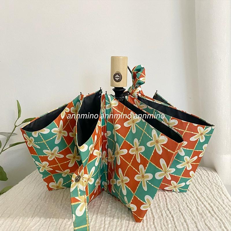 

Четырехлепестковый таинственный золотой зонт винил upf50+ 30% автоматический двойной солнцезащитный зонт