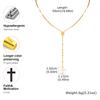 Rosenkranz Jungfrau Kreuz Anhänger Y-förmige Halskette für Frauen, Edelstahl Gliederkette Perlen Gebetskette, Maria Schmuck Geschenk