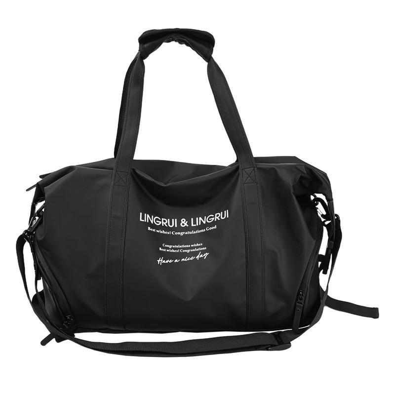

Casual Large-Capacity Travel Shoulder Bag for Business, Short Trips & Sports Fitness. Black Small
