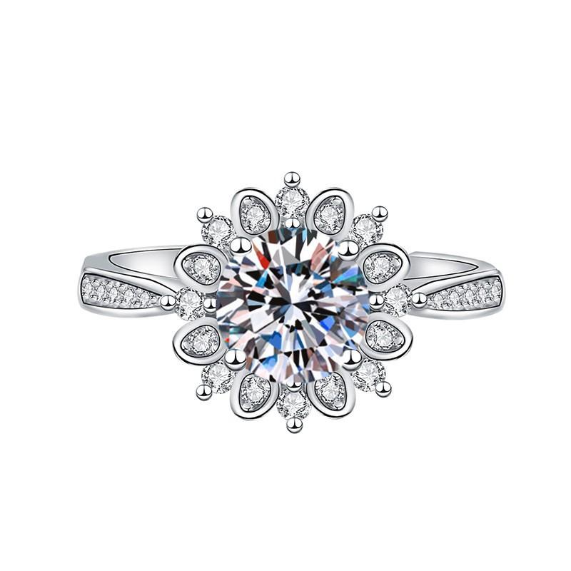 Open Adjustable European and American Style New Imitation Mosane Diamond Adjustable Girls' Ring Fashionable Creative Ring