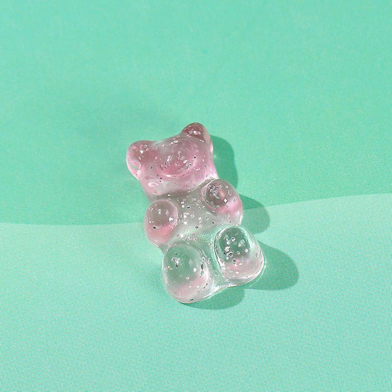 Dwukolorowe brokatowe misie żywiczne akcesoria do DIY etui na telefon