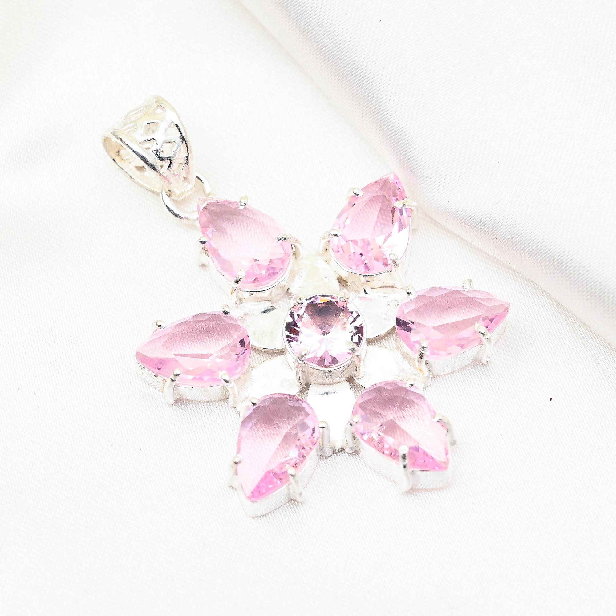 

Подвеска с розовым кунцитом, драгоценный камень, кулон из стерлингового серебра 925 пробы, ювелирное изделие ручной работы, кулон с камнем по дате рождения, подарок для него 1.96 Inches розовый