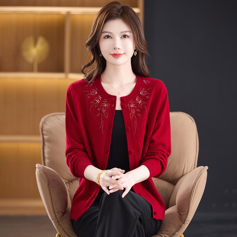 Women's Luxury Wool Cardigan Coat 2025 - Pure Wool, Round Neck, Loose Fit Sweater