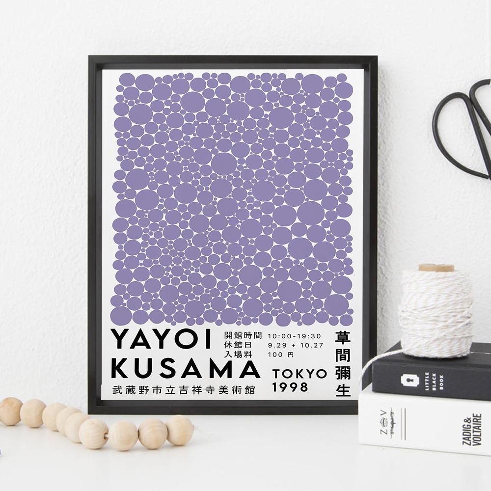 Yayoi Kusama Mostra di opere d'arte Poster e stampe Punto wireless Immagini di arte della parete Pittura su tela per soggiorno Decorazioni per la casa