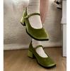 Gentle Ins Thick Heel Retro French Mary Jane Women's Shoes 2025 New Autumn and Winter Small Square Head High Heels