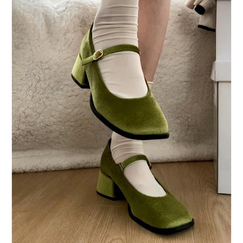 Gentle Ins Thick Heel Retro French Mary Jane Women's Shoes 2025 New Autumn and Winter Small Square Head High Heels