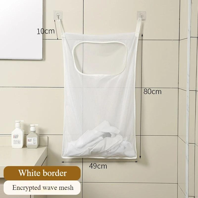 Wandmontierter Hängender Wäschebeutel Schmutzwäsche Spielzeug Aufbewahrungsbeutel Korb Rahmen Eimer Badezimmer Wäsche Faltbarer Kleiderorganizer