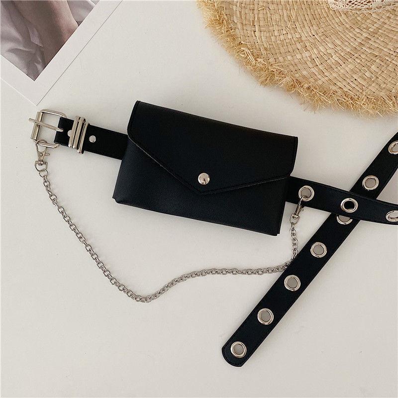 Punk Fashionforward Womens Belt With Decorative Chain And Mini Bag For Style Casual