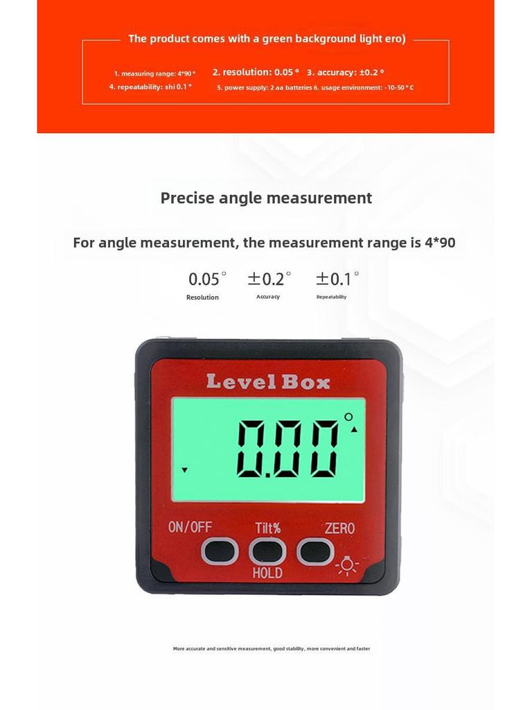 ETOPO 360° Digital Inclination Box with Backlight & Strong Magnet