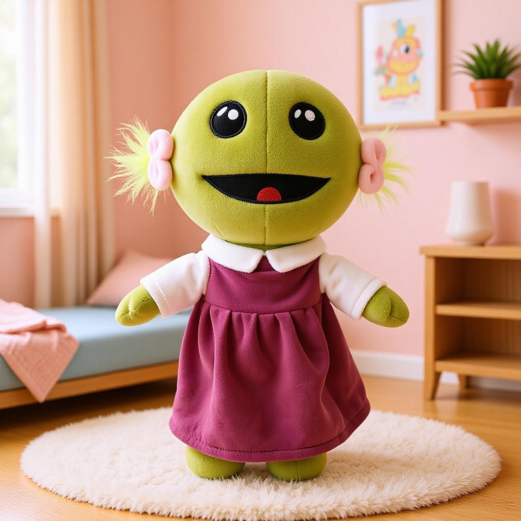 New Year’s Gift: Nanalan Mona Plush Green Alien Doll for Little Girls