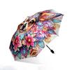Folding Umbrella Chihuahua Surrounded by Vibrant Floral Mandala Creative Portable Folding Umbrella Christmas and Other Holiday