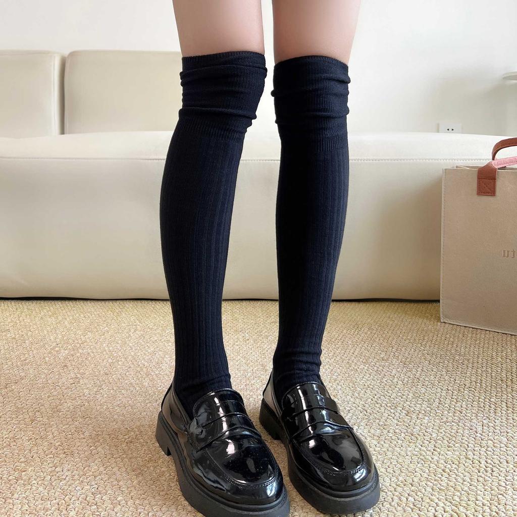 Socks Women'S Stockings Autumn And Winter Knee Socks White Calf Stacking Socks Korean Simple High Tube Socks Pure Cotton Women'S Socks