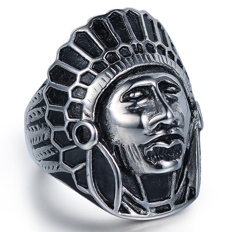

Indian Chief Index Finger Titanium Steel Ring, Personalized Retro Cast Skull Ring Jewelry 2026 8