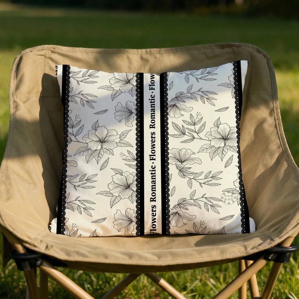 Beautiful Retro Flowers Cushion Cover Soft Reversible  Durable Pillow Cover  MultiScene Use for Home  Car Daily Comfort