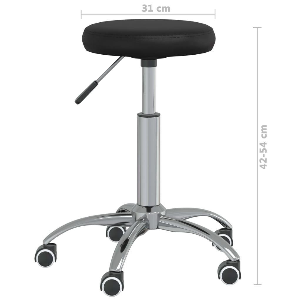 Vidaxl Swivel Office Chair, Black, Upholstered with Faux Leather