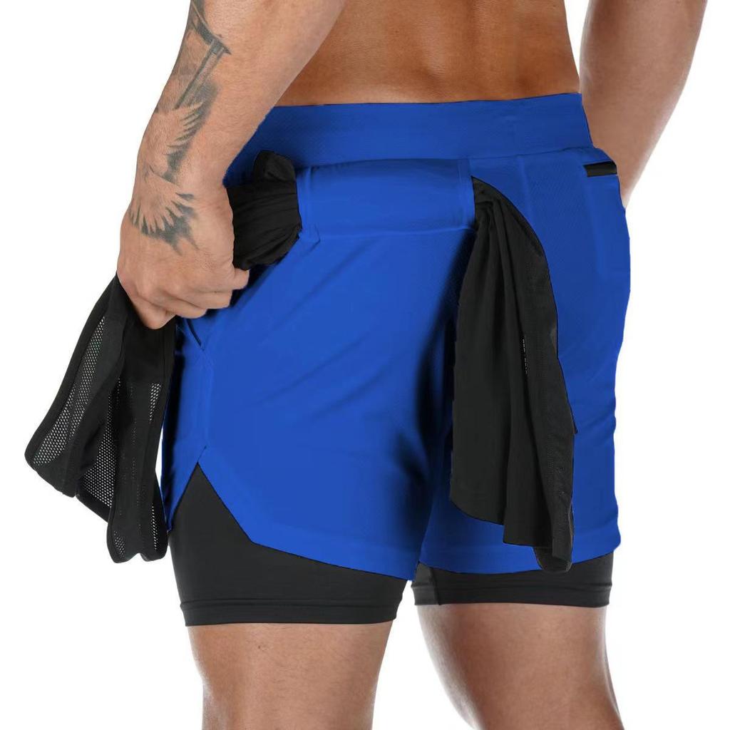 Men's Trendy Quick-Drying Breathable Sports Shorts - Double Layer Fitness Summer Wear