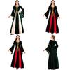 Bezauberndes schwarzes Vintage mittelalterliches Hof-Cosplay-Maxikleid für Halloween-Events