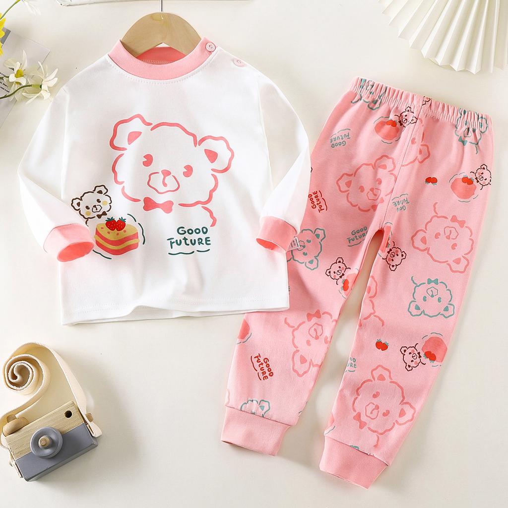 Kinder Pyjama Sets Unisex Weich Bequem Cartoon Dinosaurier Bekleidungsset Outfit Geeignet Jungen Mädchen Perfekt für Herbst Winter