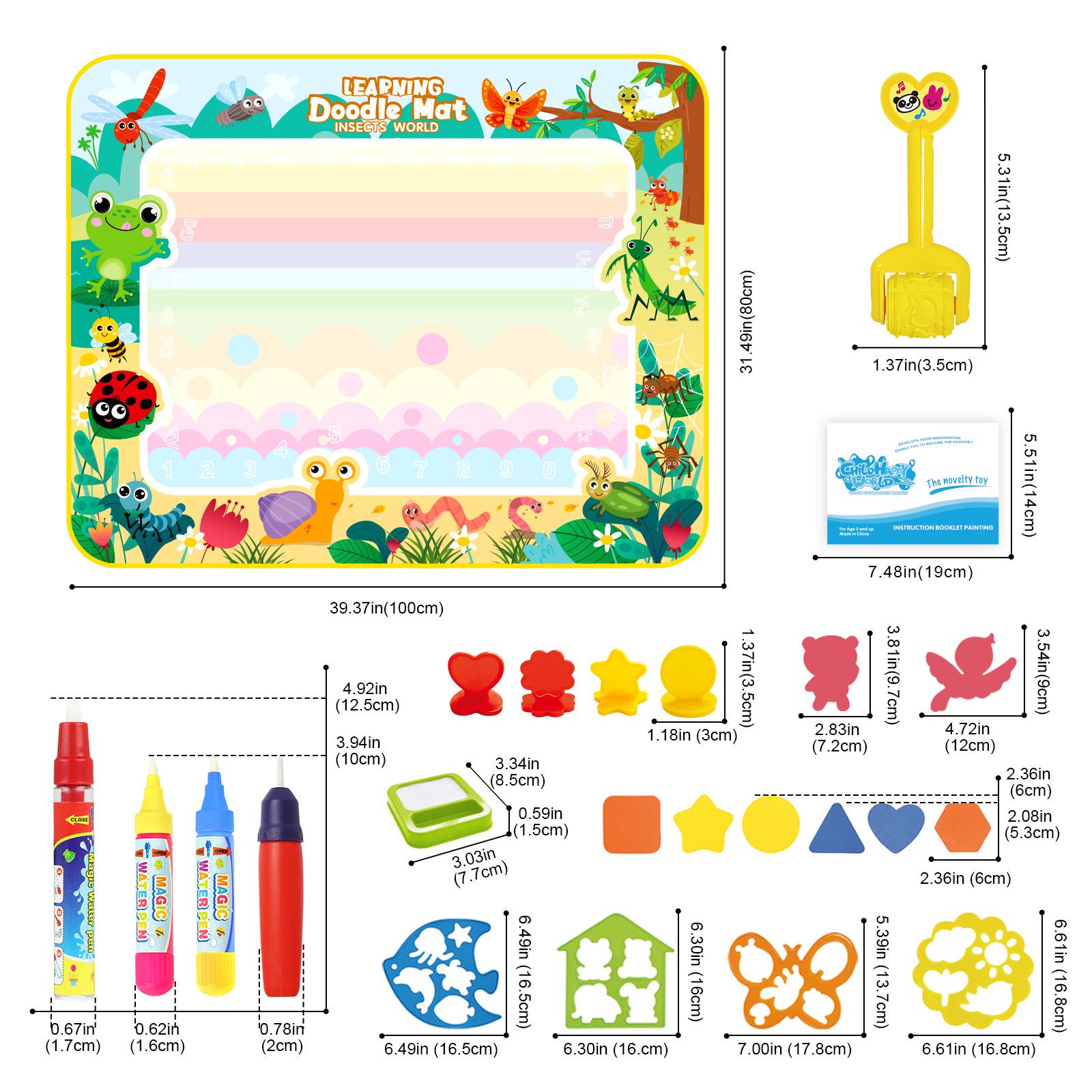 Children s Water Painting Canvas, Clear Doodle Mat, Early Education Toy, Multiple Styles