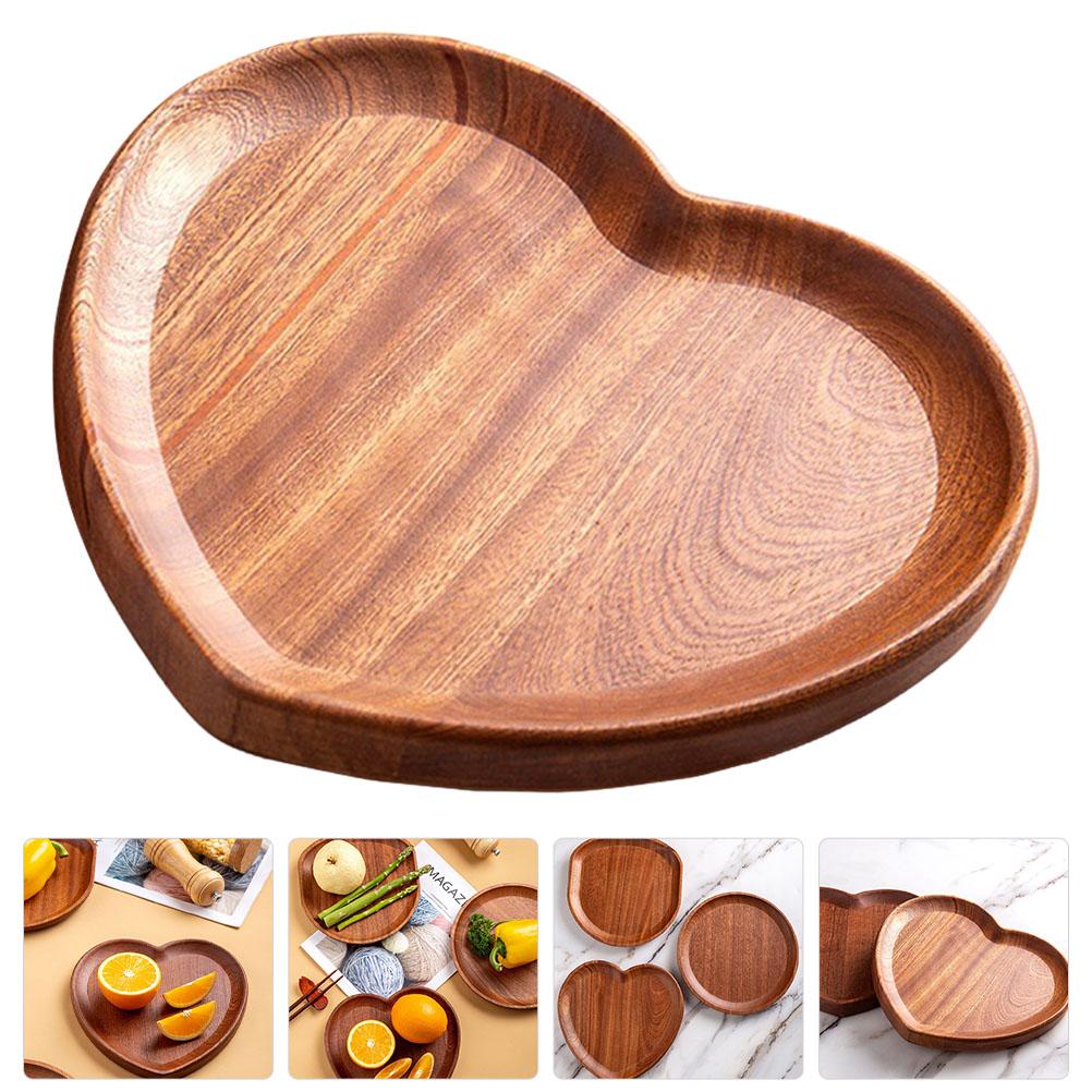 Heart Shaped Wooden Pallet Portable Snack Food Dessert Tray Tableware Tray Decorative Hotel Serving Dishes Trays Platters