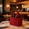 Felt Wine Carriers Bag Safely Holds 6 Bottles Wine With Secure Divider And Ergonomic Handles For Wine Champagne Bear
