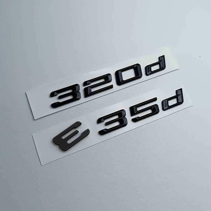 3D ABS Black Logo 318d 316d 325d 330d 320d Emblem Letters Car Sticker Rear Trunk Badge For E90 E46 E91 E92 E93 F30 Accessories