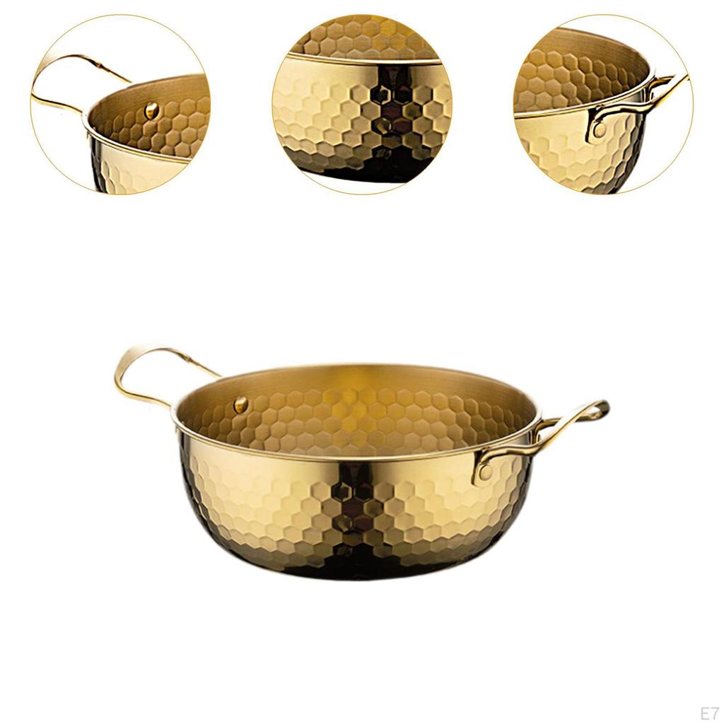 Korea Ramen Pot Instant Noodle Fast Heating Pan Dry Pots Double Ear Seafood Stainless Steel