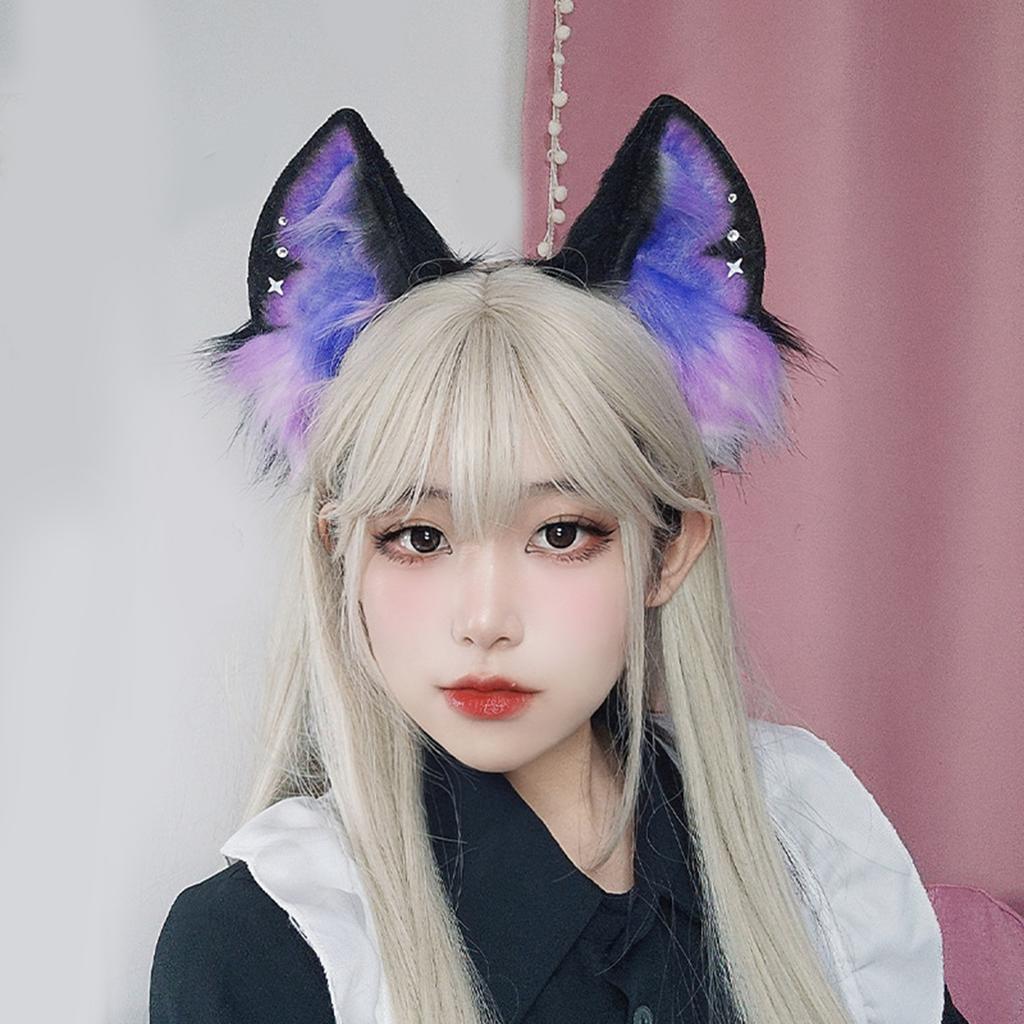 Dark Series Wolfsohren Stirnband Cosplay Kostüm Haarreif Party Kopfschmuck Maskeraden Kopfbedeckung Animes Rollenspiel Haarschmuck