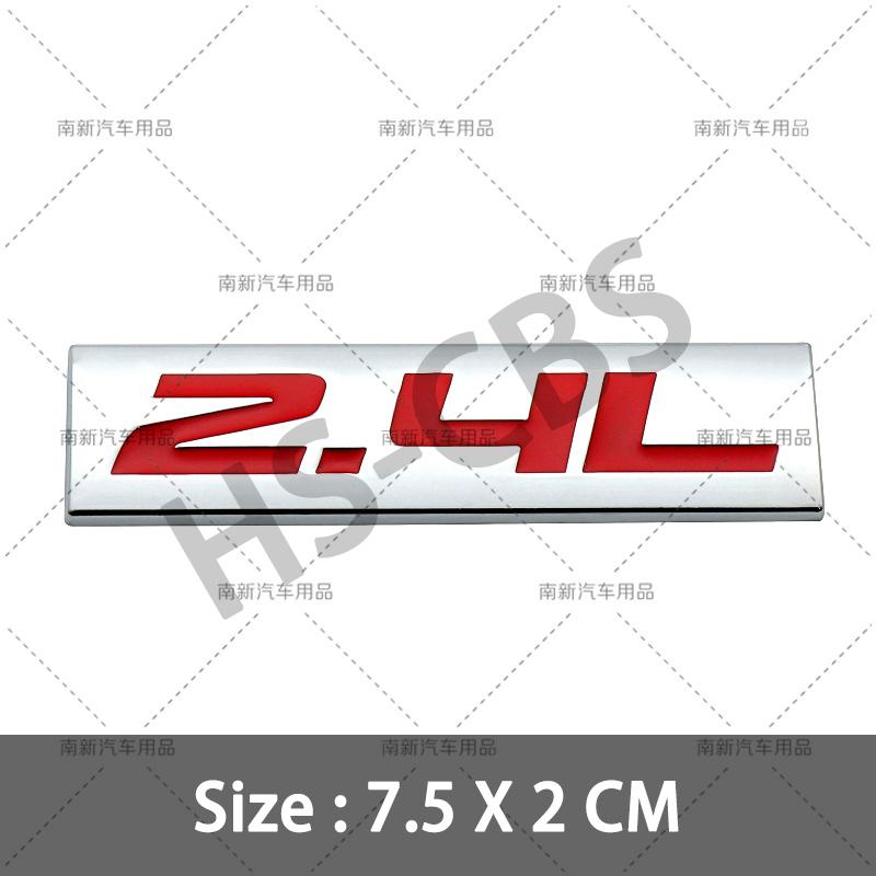 3D Metal 2.0L 2.2L 2.3L 2.4L 2.5L 2.6L 2.7L 2.8L Car Engine Displacement Badge Rear Trunk Emblem Stickers Decorative Accessories