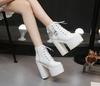 Europe and America Style Sexy High Heels 15 Cm Crude with Super High Heel Women's Boots Ankle Boots Classic Fashion Short Boots