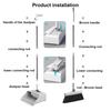 3-in-1 Broom Dustpan Set with Built-in Comb Teeth Long Handle Adjustable Extension Poles Retractable Floor Brush