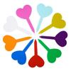 100Pcs Gardening Marks Multicolor Easily Cleand Heart-Shaped Plant Nursery Signs for Gardening