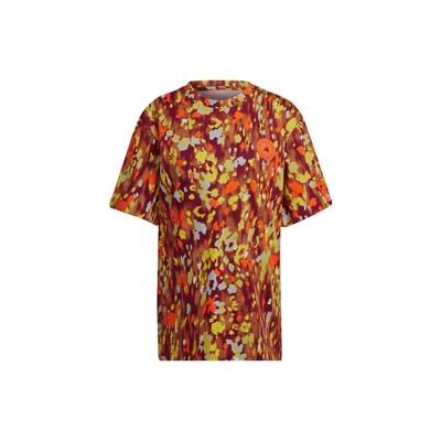 All Over Floral Print Crew Neck Short Sleeve T-Shirt Women Tops Multicolor HG1931