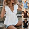 Damen V-Ausschnitt Kurzarm T-Shirt Tops für Frühling und Sommer