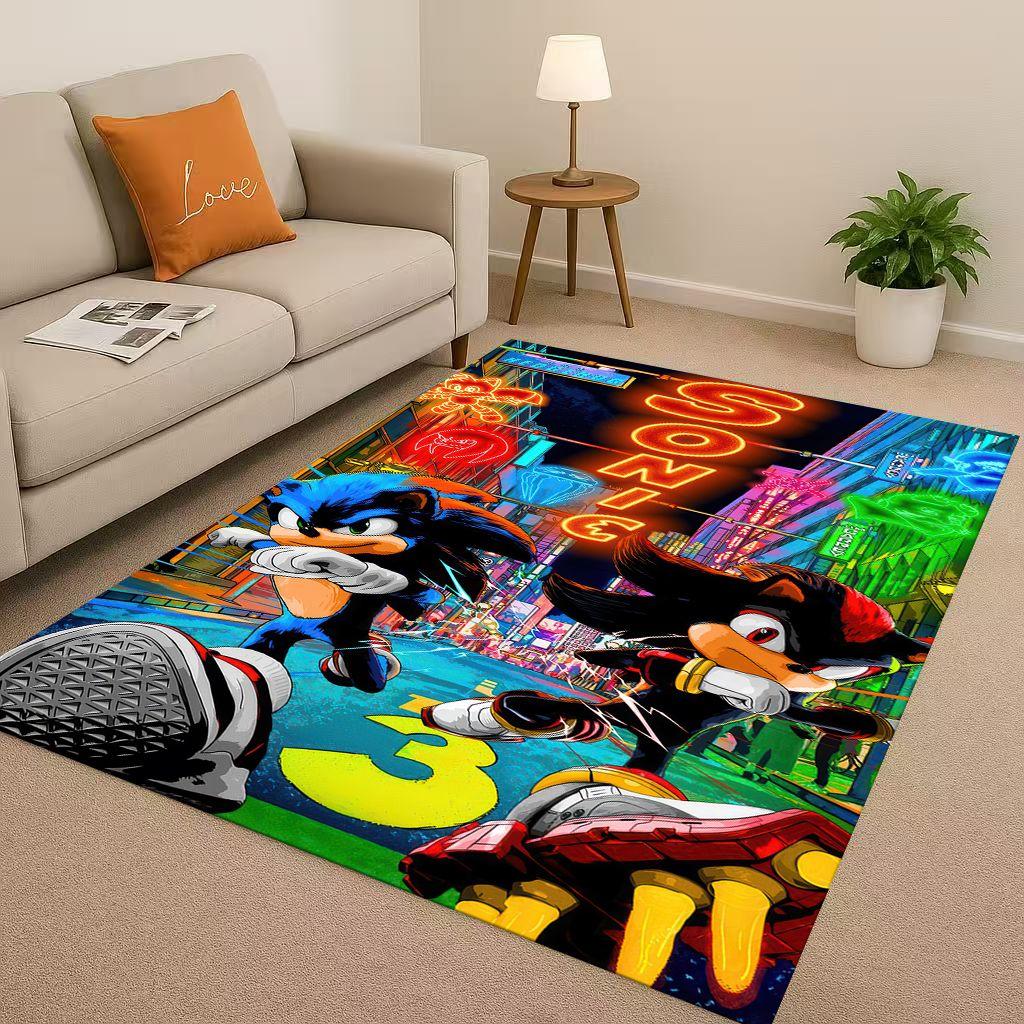 3D S-Sonics Cartoon Living Room Non-Slip Area Rug Soft Carpet for Bedroom Playroom and Sofa , Easy Clean Home Decor Doormat