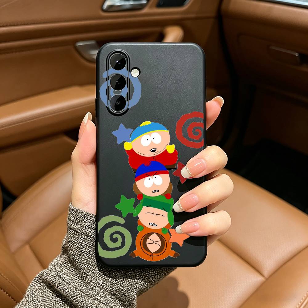 Classic S-South P-Park-SP Black Soft Silicone Phone Case for Samsung Galaxy A73, A71, A72, A70, A53, A52, A51