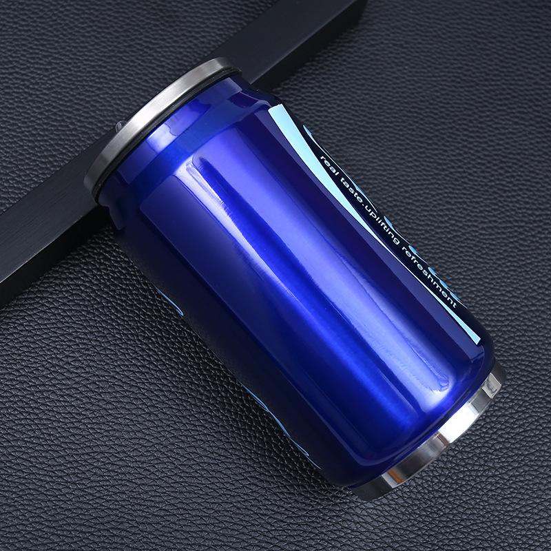 300ML/450ML Creative Vacuum Flask Cans Water Cup Stainless Steel Beverage Can Thermos Cartoon Straw Cup Water Bottle