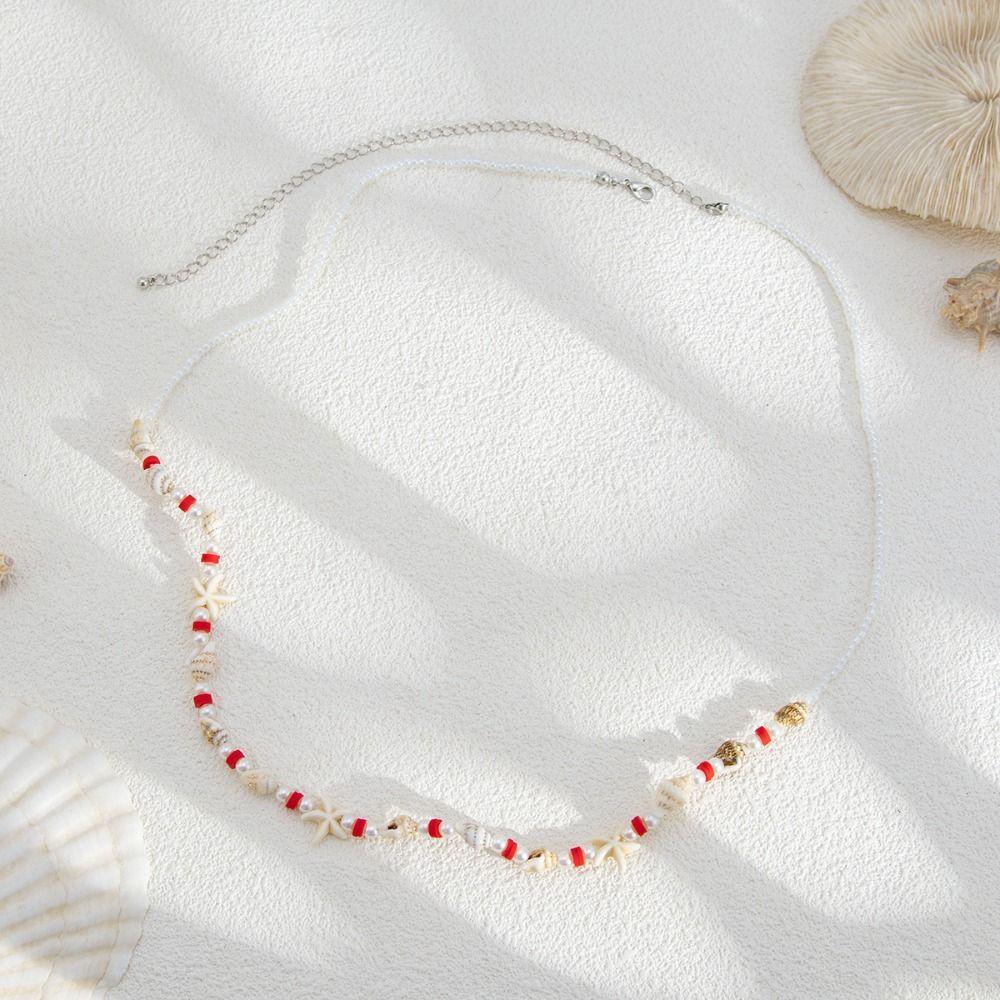 Acrylic Starfish Shell Waist Chain Soft Pottery Rice Beads Belly Chain Bohemian Body Chain  Girls