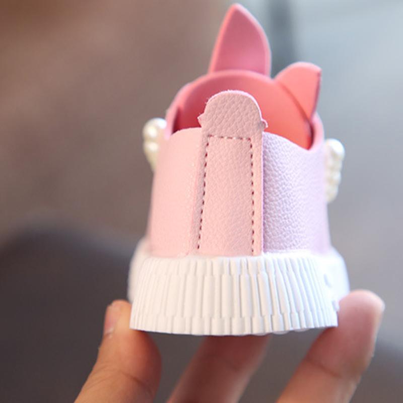 Fashionable Sneaker Girls Baby Cute Bunny Toddler Soft Anti-slip Children Single Shoes