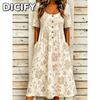 Abiti casual con scollo a maniche corte a maniche corte primavera estate moda donna