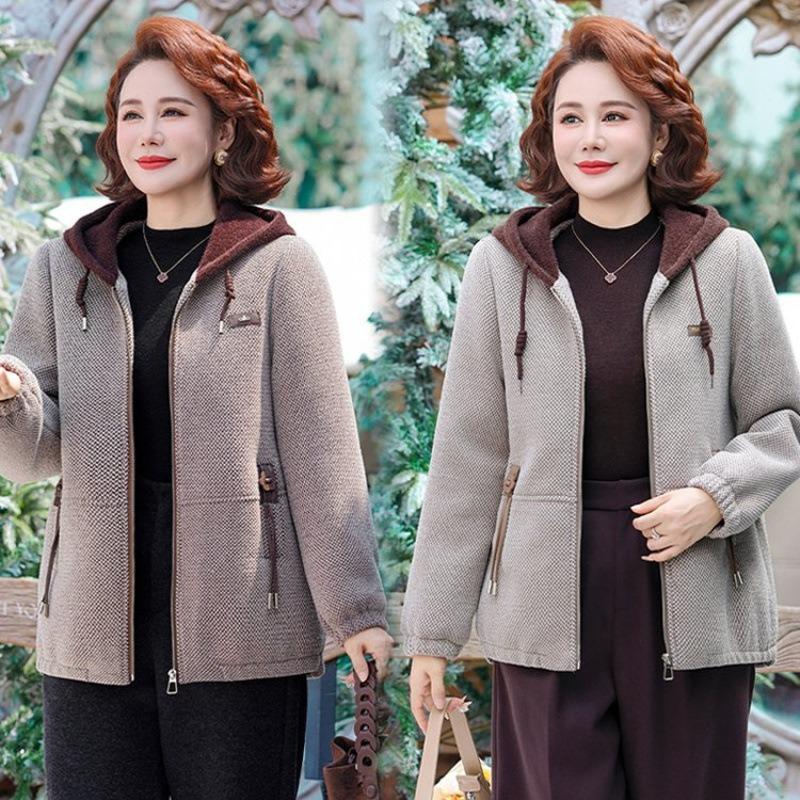 Leichte Winter Nerz Fleece Wolljacke Kapuzenjacke Winter Damen Fleece dicker