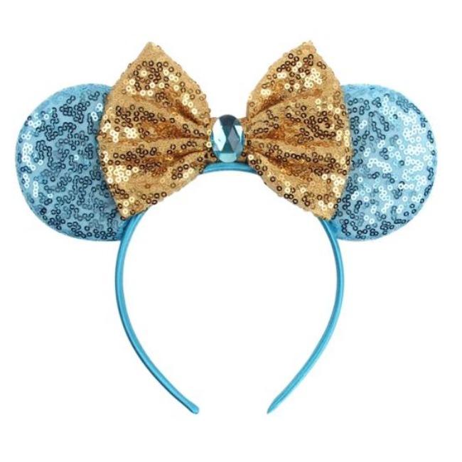 Silver Shinny Mouse Ears Headband For Girls Shinny Sequin Bow Hairband Festival Party Cosplay DIY Hair Accessories