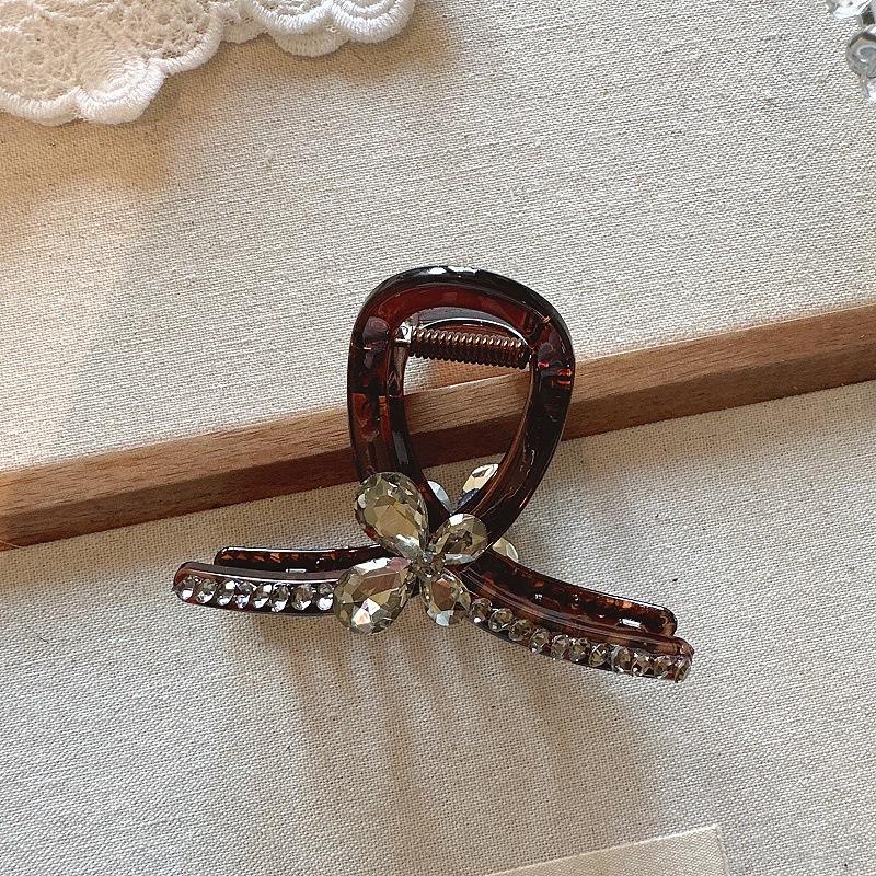 

Модная и шикарная большая заколка для волос в виде цветка, изысканная заколка-акула, инкрустированная бриллиантами, роскошная и универсальная заколка для волос
