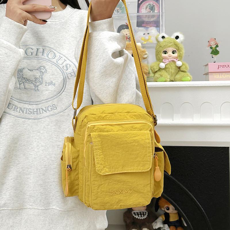 Nylon Multi Pocket Crossbody Bag For Travel And Daily Use