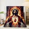 Sacred Heart Jesus Blanket  Printed Blanket for Living Room Bed Couch lunch break Soft Cozy Blanket for Friend's festival Gift