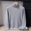 2025 new pure cashmere shirt men's high lapel thickened sweater solid color versatile cashmere knitting