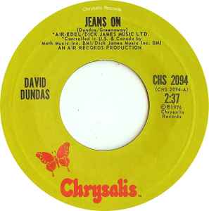 

7-дюймовая пластинка ДЭВИД ДАНДАС Jeans On CHS2094 CHRYSALIS 1976 США Танцевальная Электроника Б/У
