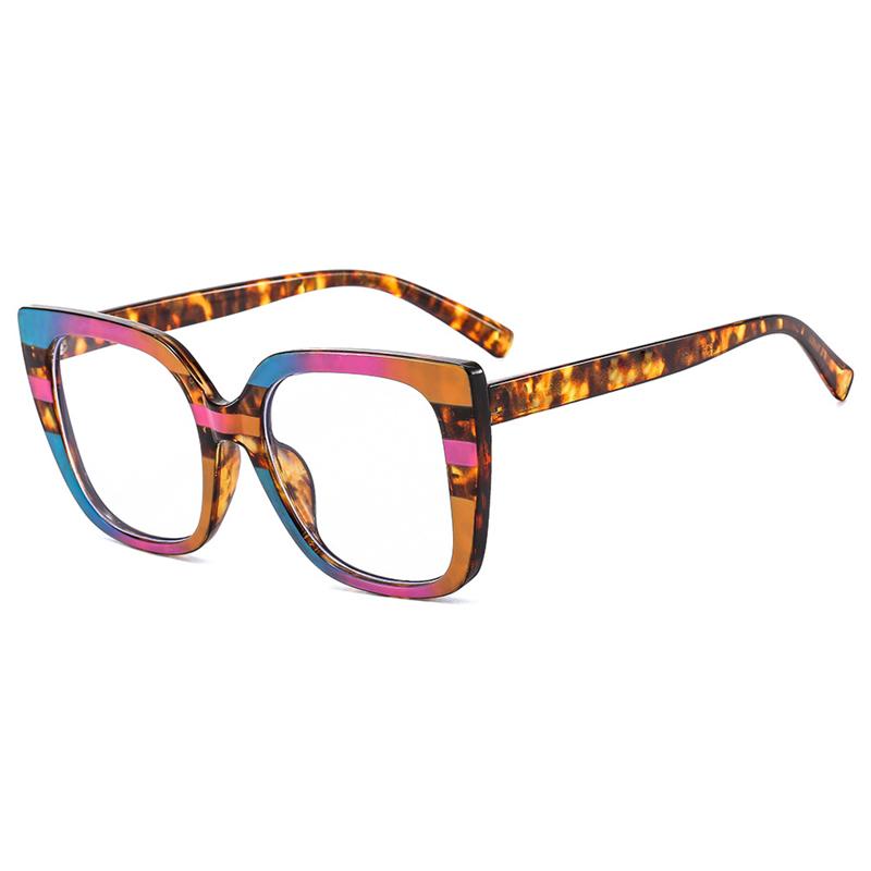 

Модная оправа с леопардовым принтом, анти-синий свет, очки с плоскими линзами, большие прозрачные линзы, компьютерные очки, декоративные для вечеринок