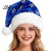 Winter Holiday Gathering Apparel Christmas Santa Hat with Red Sequin, Plush Velvet Party for Adult Hats Adults, Festive Costume Accessory Xmas