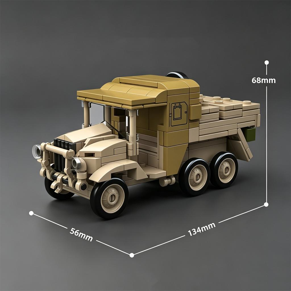 BOFORS 40 MM L/60 MORRIS CDSW 6X4: World War II Swedish Army Bofors 40mm Anti-Aircraft Airplane Gun Building Block Set Toy Car for Boys  Girls